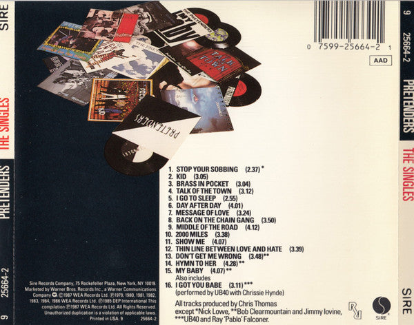 The Pretenders - The Singles U.S. CD LP