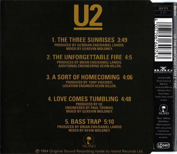 U2 - The Unforgettable Fire Austrian 5-Track Import CD Single