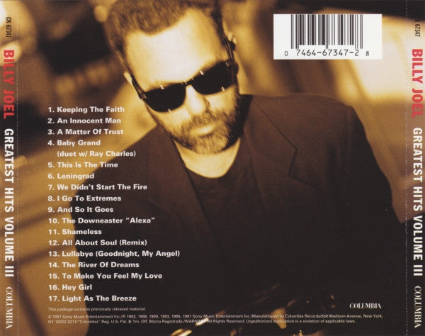 Billy Joel - Greatest Hits Volume 3 U.S. CD LP