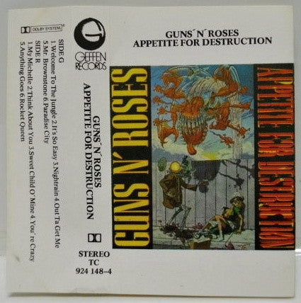 Guns-N-Roses - Appetite For Destruction - Rare Greek Import Cassette LP