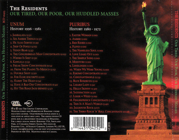 The Residents - Our Tired, Our Poor, Our Huddled Masses 2x CD Set