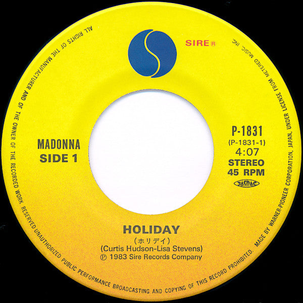 Madonna - Holiday RARE Japanese Import 7" Single