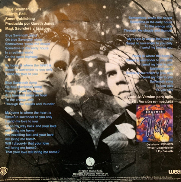 ERASURE - Blue Savannah RARE Promotional Mexican 7" Single