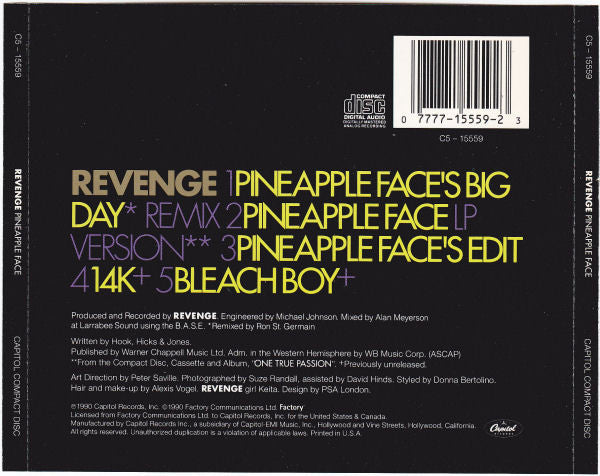 Revenge - Pineapple Face U.S. 6-Track CD Single