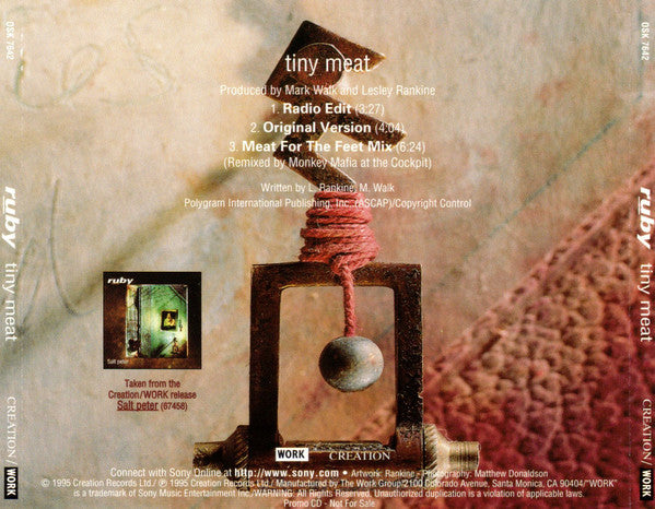 Ruby - Tiny Meat U.S. Promo Only 3-Track CD