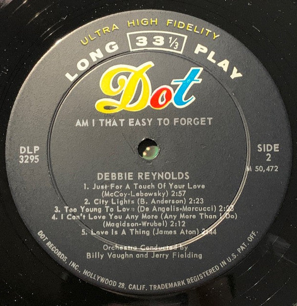 Debbie Reynolds - Am I That Easy To Forget? 12" LP W/Inner