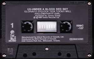 U2 - Under A Blood Red Sky Canadian Import cassette LP