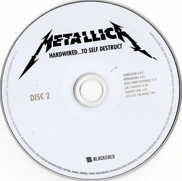 Metallica - Hard Wired To Self Destruct European Import 2xCD Digipak