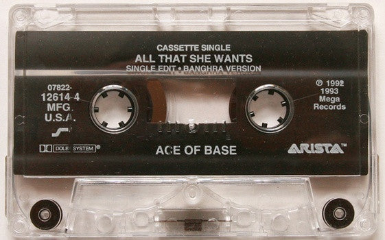 Ace Of Base - All That She Wants / The Sign 2x U.S. Cassette Singles