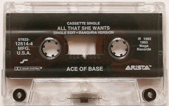 Ace Of Base - All That She Wants / The Sign 2x U.S. Cassette Singles