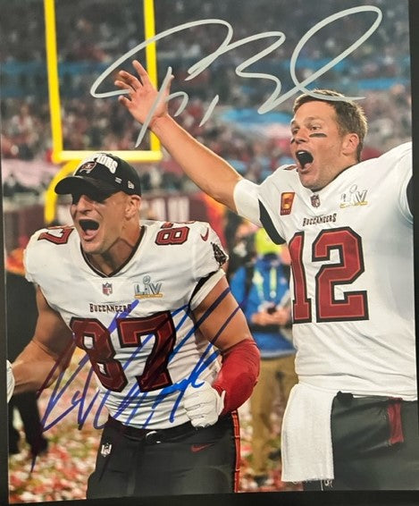 Tom Brady & Ron (Gronk) Gronkowski - Tampa Bay Buccaneers - Hand Signed 8 x 10 Photo