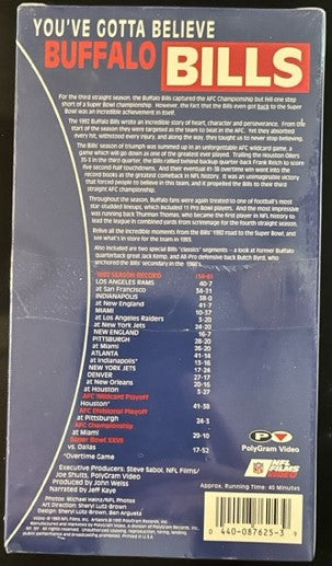 Buffalo Bills - NFL Films - 1993 Video Yearbook - Factory Sealed