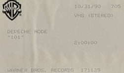Depeche Mode - 101 Very Rare Promotional VHS Video Cassette