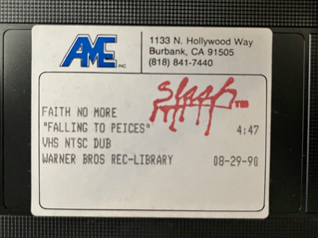 Faith No More - Falling To Pieces Promotional Only VHS Video Single