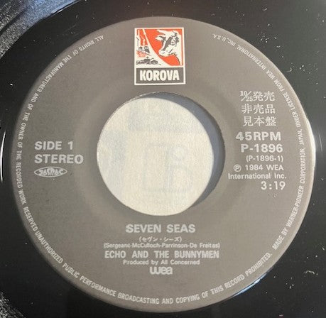 Echo & The Bunnymen - Seven seas Japanese 7' Promo Single