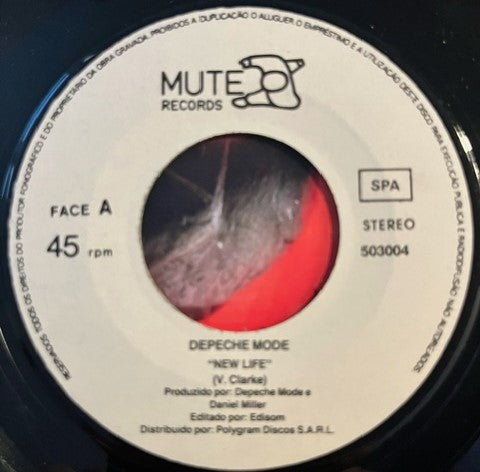 Depeche Mode - New Life RARE Portuguese 7" White Label Promo Single