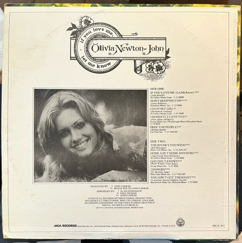 Olivia Newton John - If You Love Me Let Me Know 1974 LP SIGNED Cover