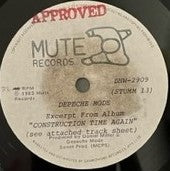 Depeche Mode - Selections From Construction Time Again UNIQUE PRODUCTION ACETATE