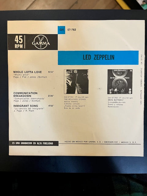Led Zeppelin - Whole Lotta Love RARE 3-Track Mexican 7" EP