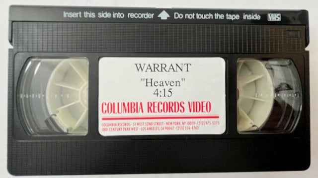 Warrant - Heaven Promotional Only VHS Video Single
