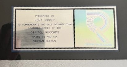 Duran Duran - Wedding Album RIAA Platinum Sales Award