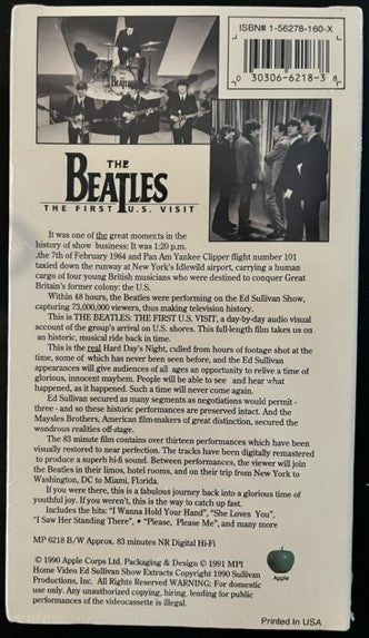 The Beatles - The First U.S. Visit - VHS Videocassette - NEW