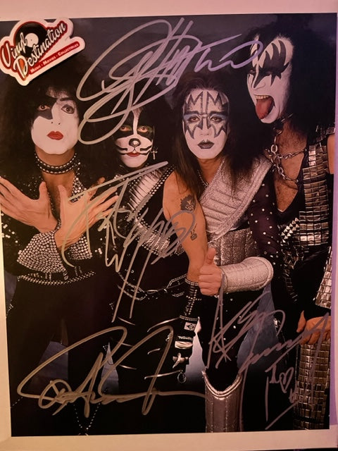KISS - Fully Signed 8 x 10 Photo Original Lineup Simmons - Criss - Stanley - Frehley