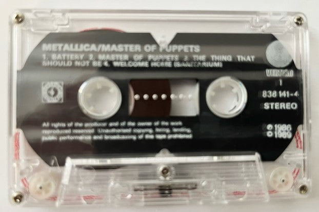 METALLICA - Master Of Puppets RARE Thailand Import Cassette Lp