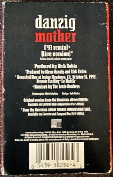 Danzig - Mother U.S. Cassette Single