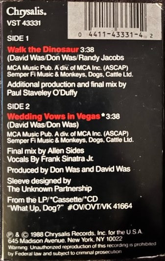 Was (Not Was) - Walk The Dinosaur U.S. Cassette Single
