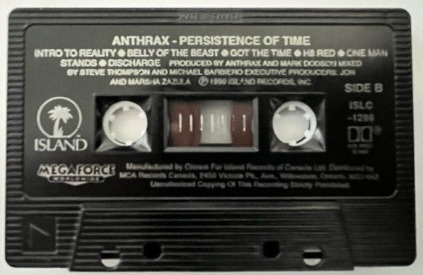 ANTHRAX - Persistence Of Time Canadian Cassette LP