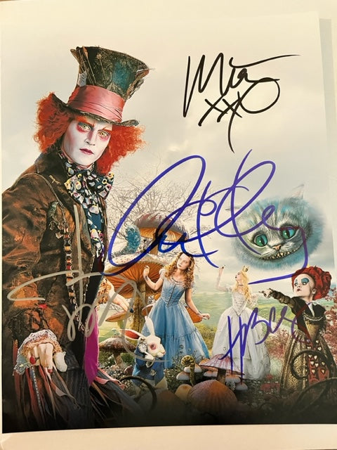 Alice In Wonderland - Cast Signed 8 x 10 Photo Depp - Hathaway - Bonham-Carter - Wasikowska