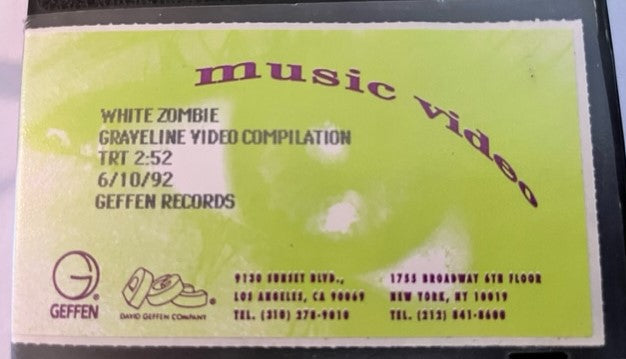White Zombie - Graveline Video Compilation - Rare VHS Videocassette