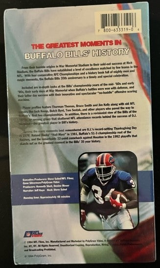 Buffalo Bills - Greatest Moments - VHS Videocassette - Factory Sealed