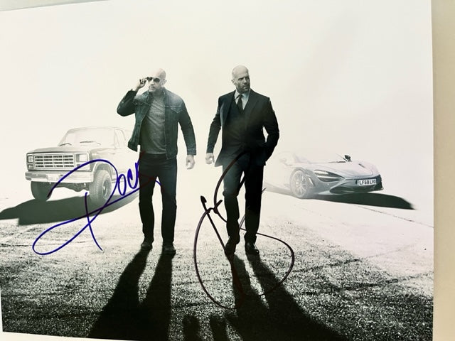 Fast & Furious - Hand Signed 8 x 10 Photo Duane Johnson & Jason Statham