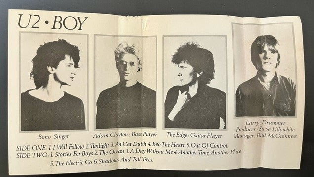 U2 - BOY Extremely RARE Taiwanese Import Cassette LP