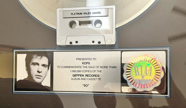 Peter Gabriel - SO Rare Framed Platinum Sales Award