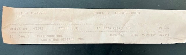 Fleetwood Mac - Christmas Message 1988 RARE 1" Master Video