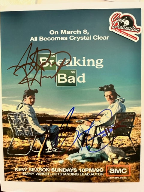 Breaking Bad - Cast Signed 8 x 10 Photo Bryan Cranston & Aaron Paul