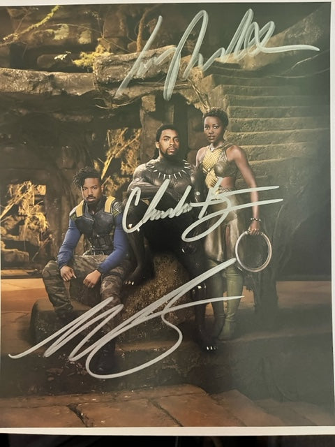 BLACK PANTHER - Cast Signed 8 x 10 Photo Boseman - Jordan - Nyong'o