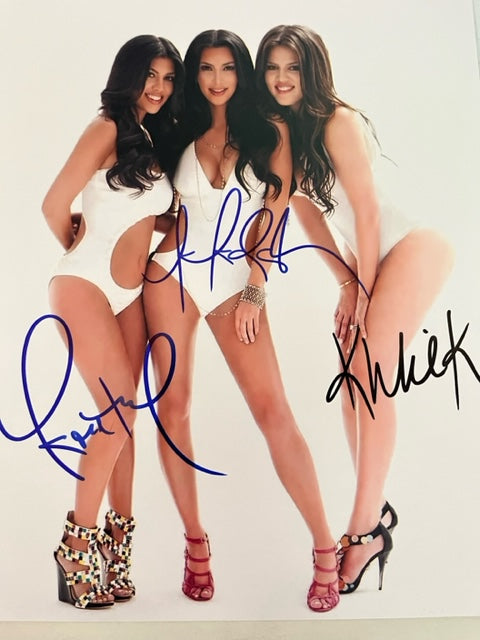 Kardashians - Hand Signed 8 x 10 Photo Kim - Khloe - Kourtney