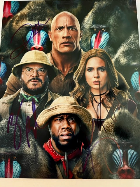 JUMANJI - Cast Signed 8 x 10 Photo Johnson - Black - Gillan - Hart