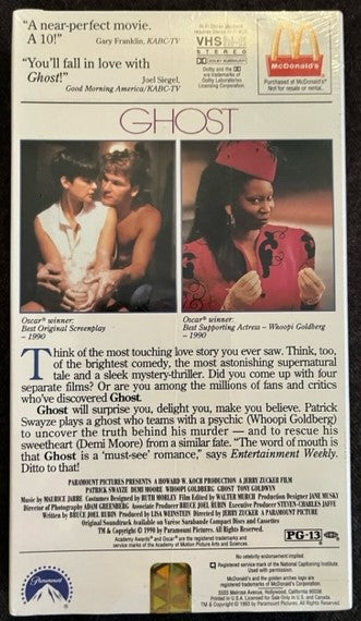 GHOST - VHS Videocassette NEW / Sealed Patrick Swayze / Demi Moore / Whoopi Goldberg