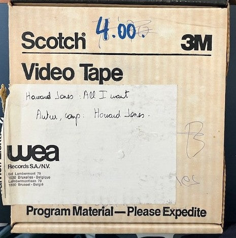 Howard Jones - All I Want Rare 1" Studio Master Video Reel
