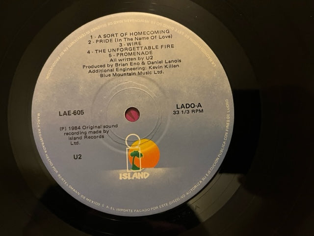U2 -The Unforgettable Fire - RARE Mexican Import LP - Alternate GREY Sleeve Design
