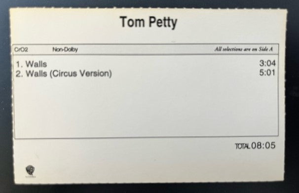 Tom Petty - Walls Very Rare Promo Only Cassette Single