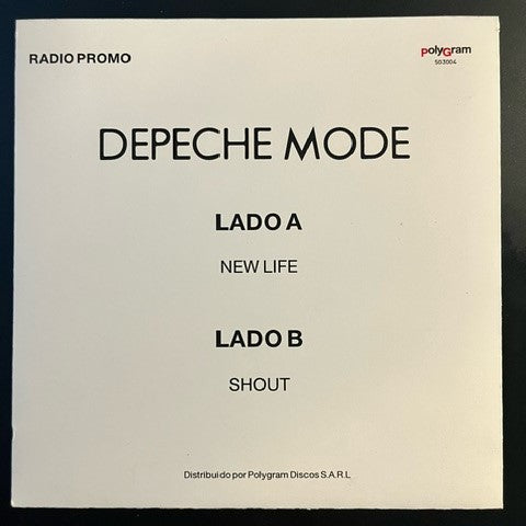 Depeche Mode - New Life RARE Portuguese 7" White Label Promo Single