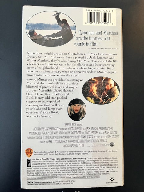 Grumpy Old Men - VHS *NEW* Factory Sealed
