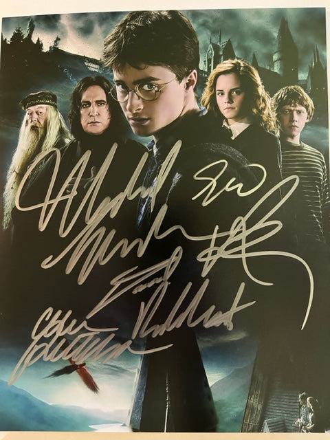 HARRY POTTER - Cast Signed 8 x 10 Photo Rickman - Gambon - Watson - Radcliffe - Grint