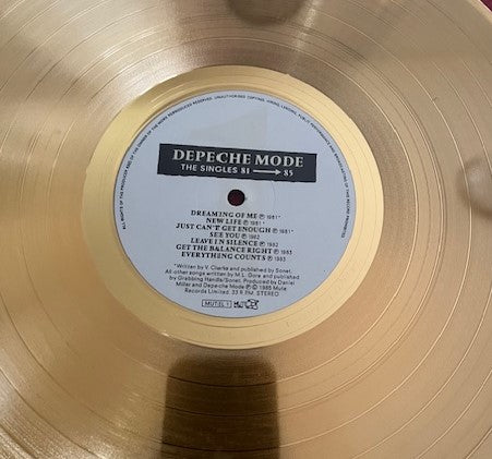 Depeche Mode - The Singles 81-85 RARE BPI Sales Award